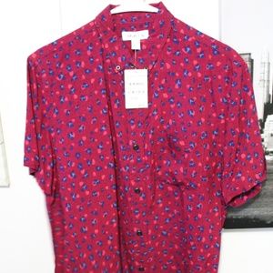 NORDSTROM THE RAIL RED FLORAL SHIRT